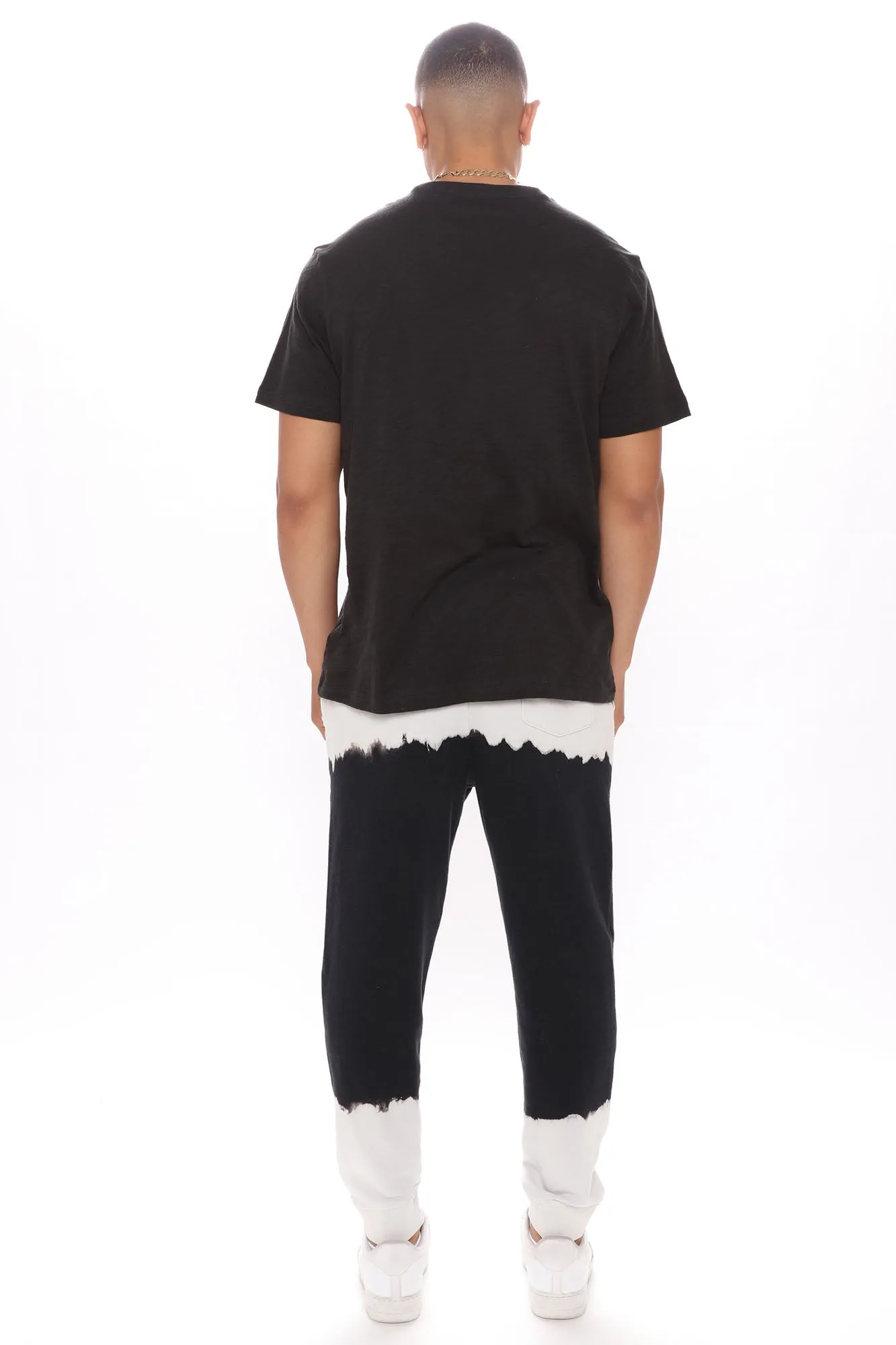 Black Bleach Dip Sweatpants - Black/combo