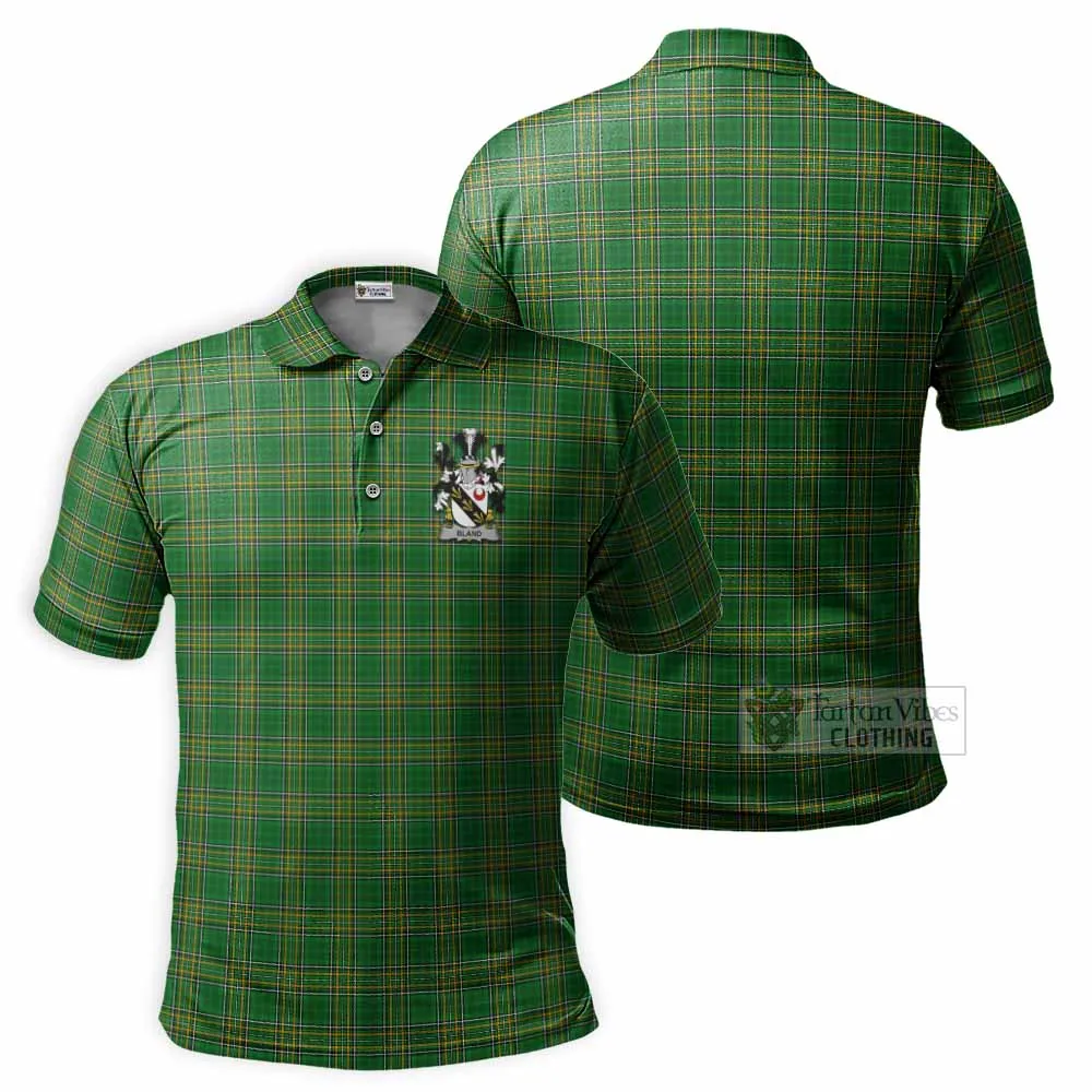 Bland Irish Clan Tartan Men's Polo Shirt with Coat of Arms