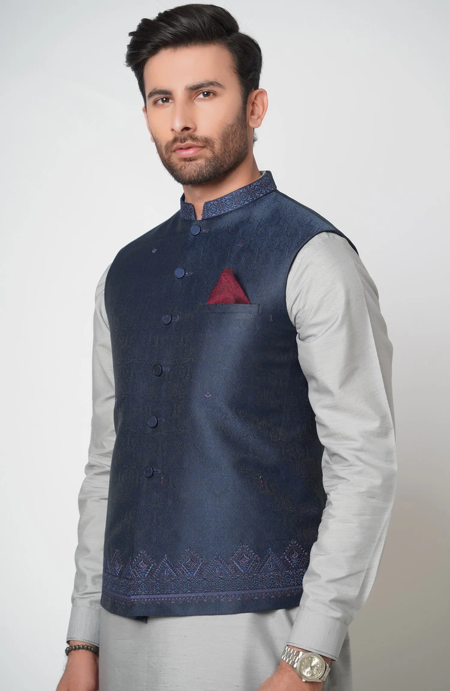 Blended Waistcoat - Navy