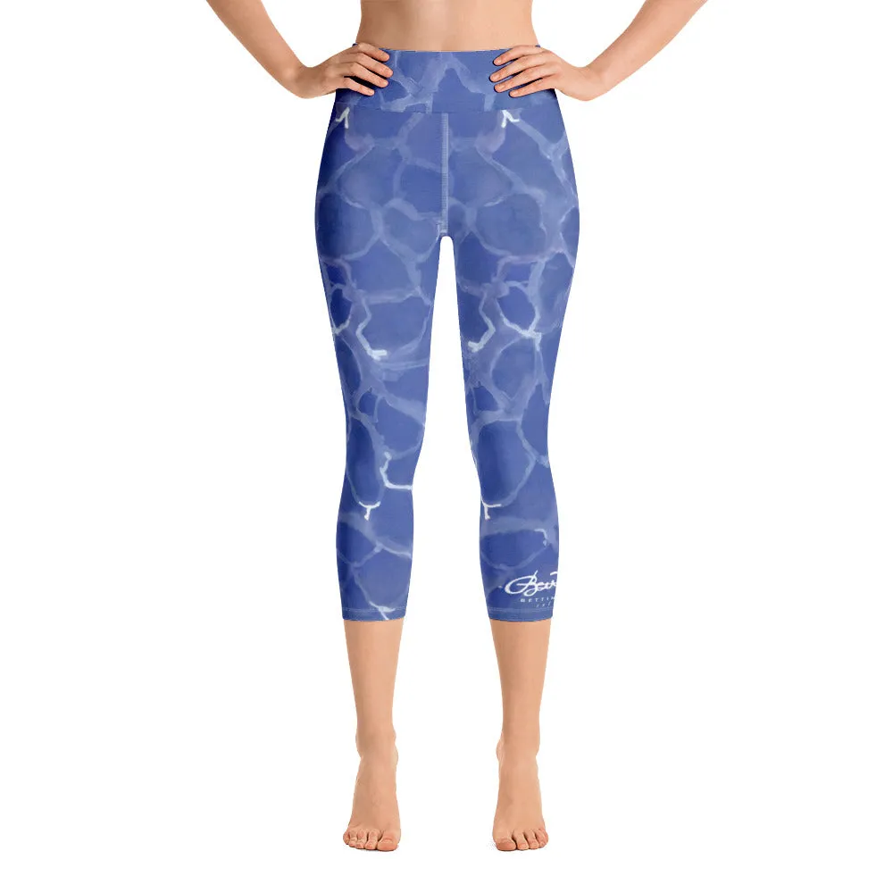 Blue Pool Yoga Capri Leggings