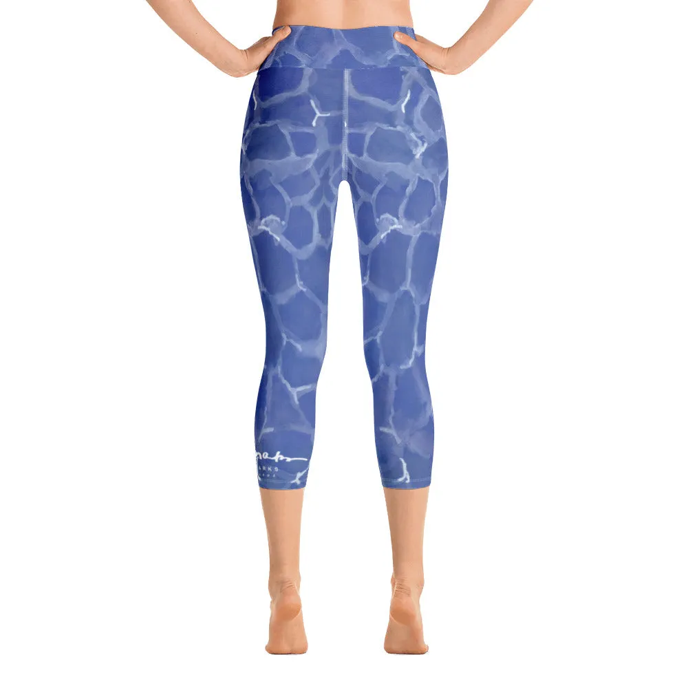 Blue Pool Yoga Capri Leggings