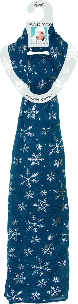 blue w/silver snowflake scarf Case of 24