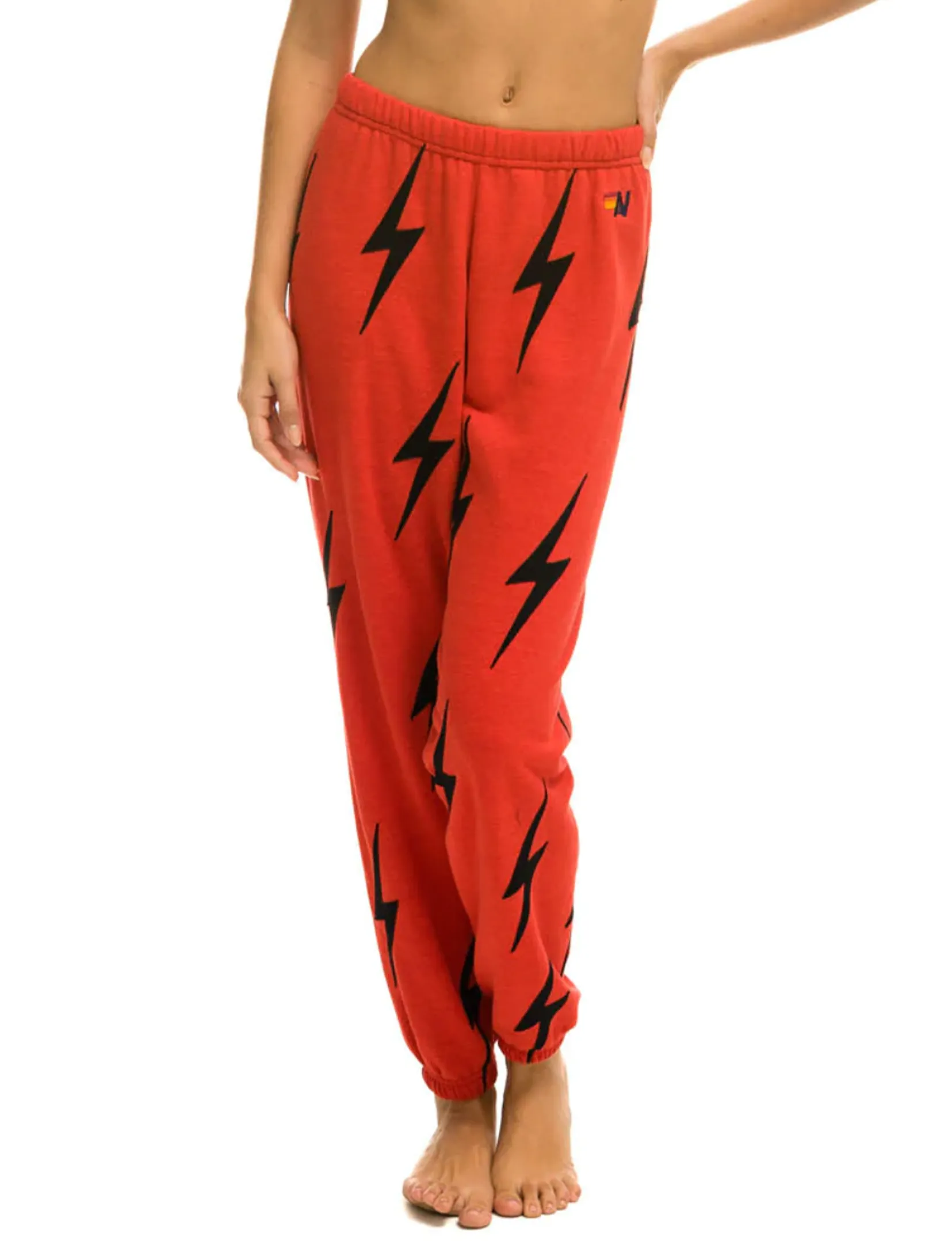 Bolt Stitch Repeat Sweatpant, Red/Black