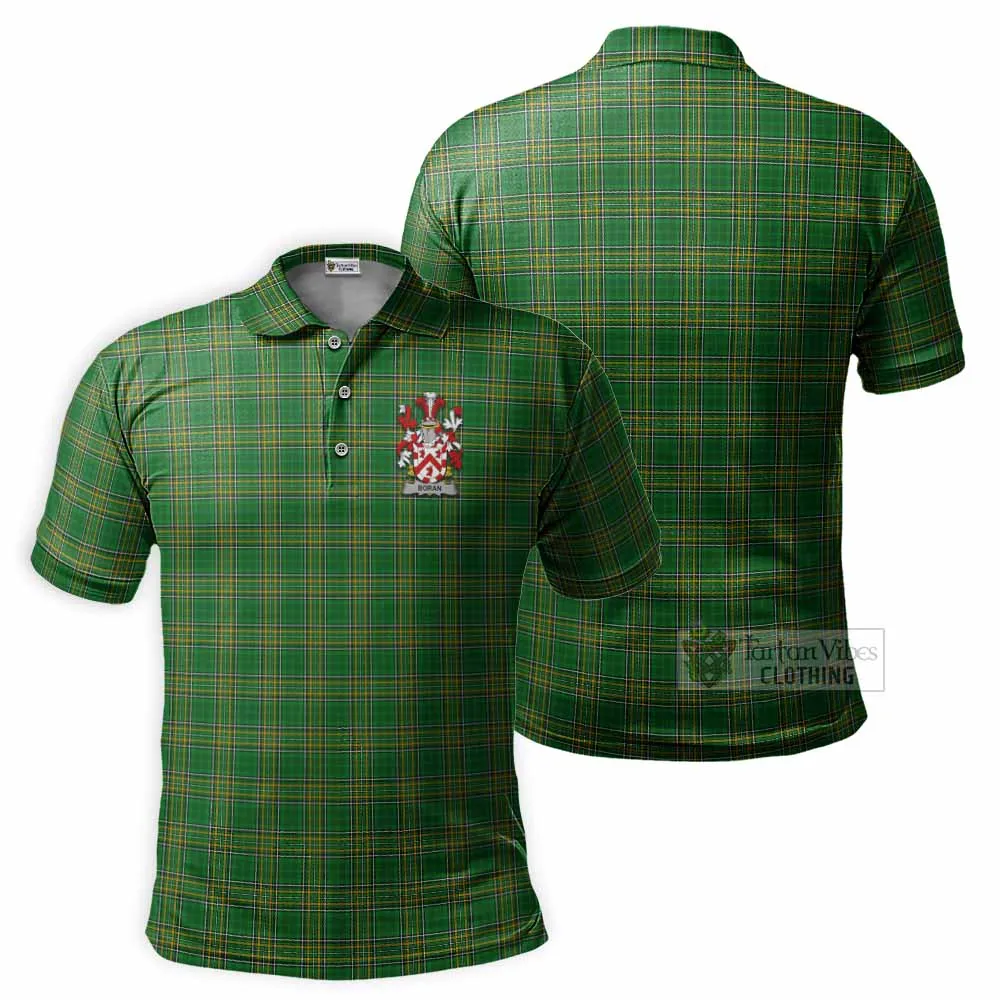 Boran Irish Clan Tartan Men's Polo Shirt with Coat of Arms