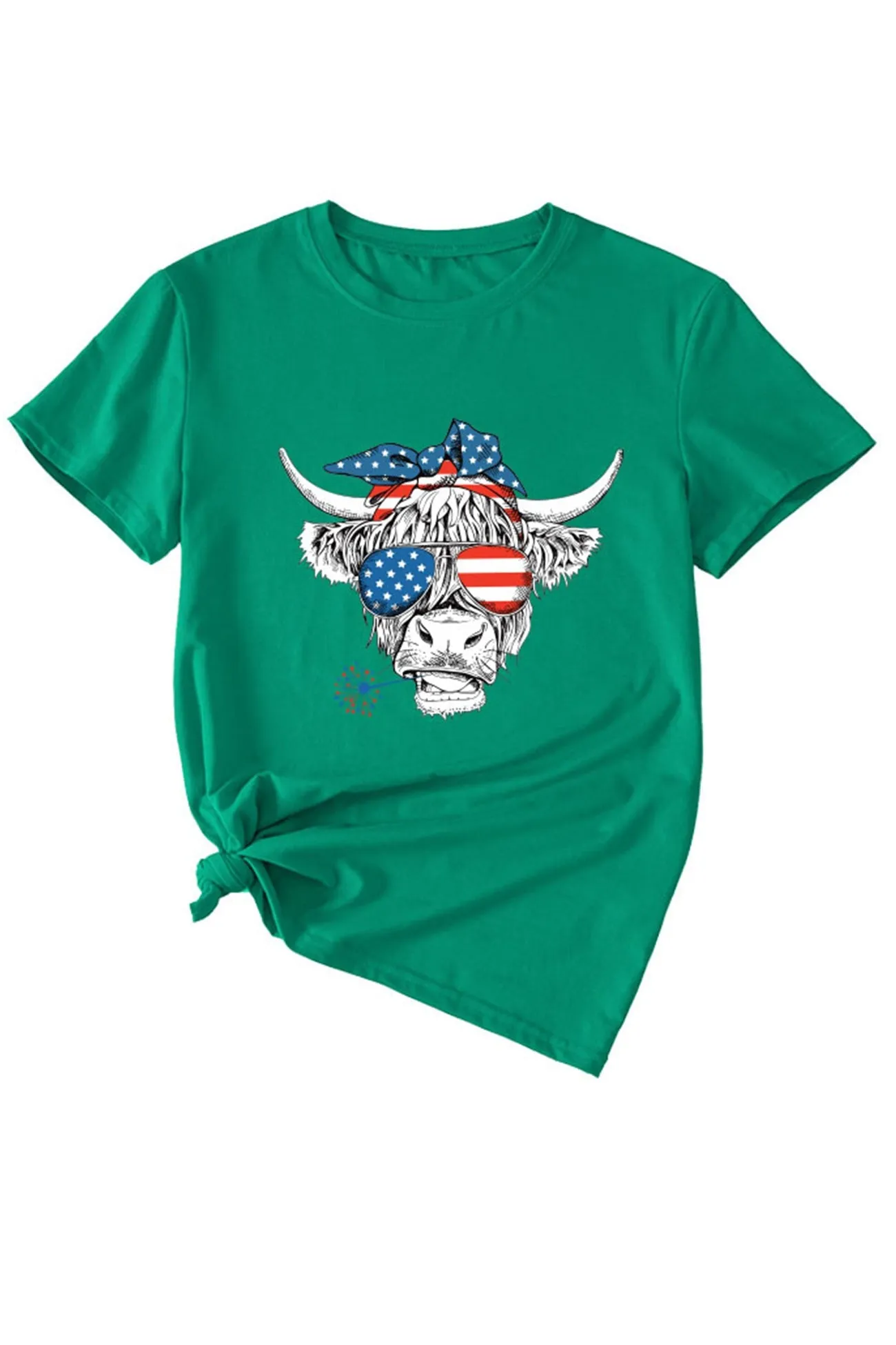 Bull Star Flag Print T-shirt