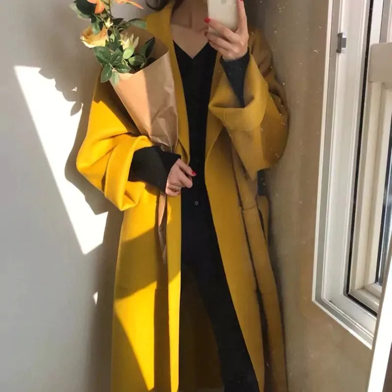 Buy Best Beautiful Women's Drop shoulder- Long wool coat