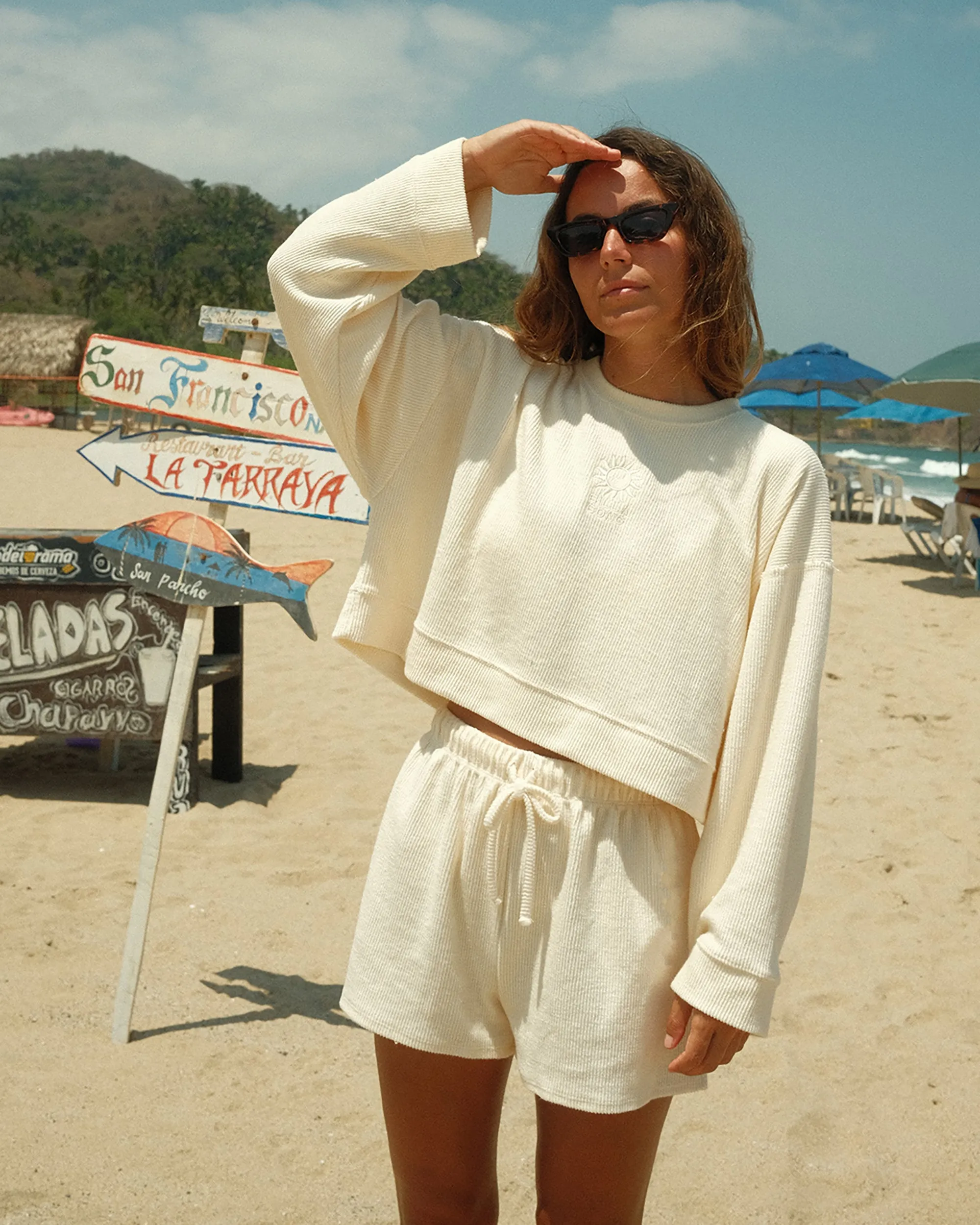 Cally Crew Neck Sweatshirt - Whitecap