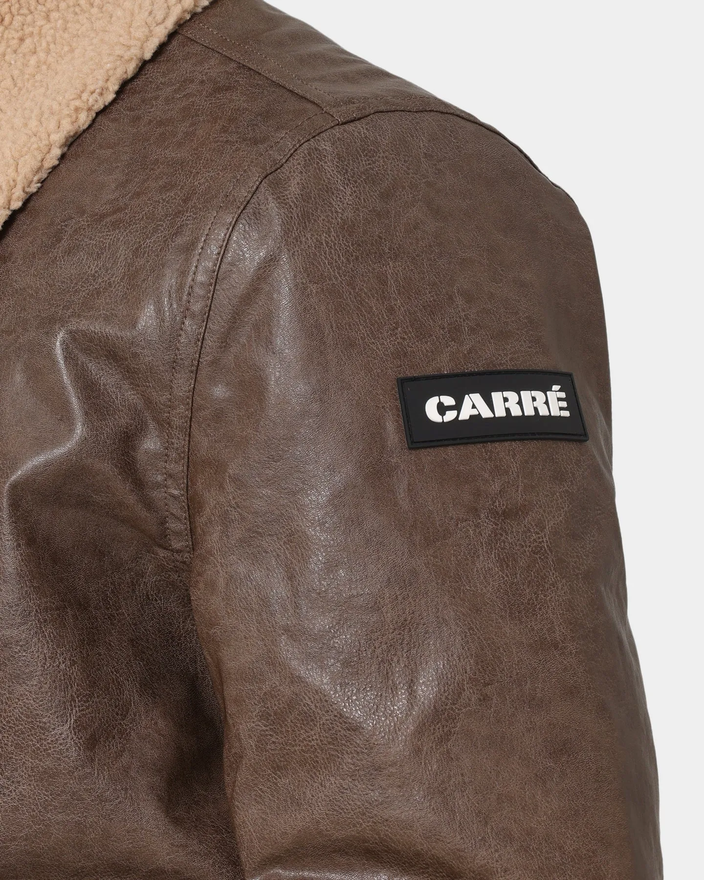 Carré Aviateur Leather Bomber Jacket Stone/Black