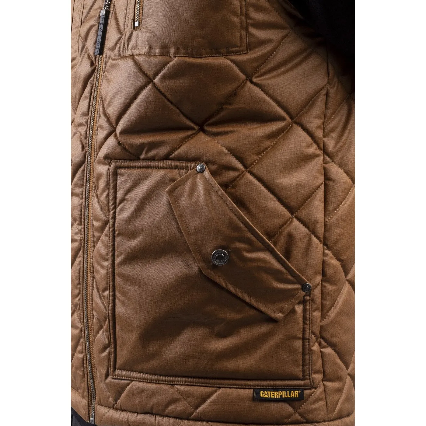 Caterpillar Waxed Cotton Vest  Bronze