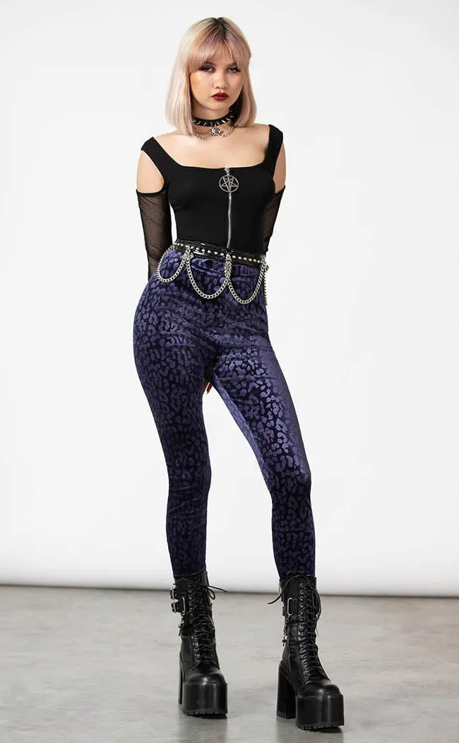 Caturday Leggings | Plum