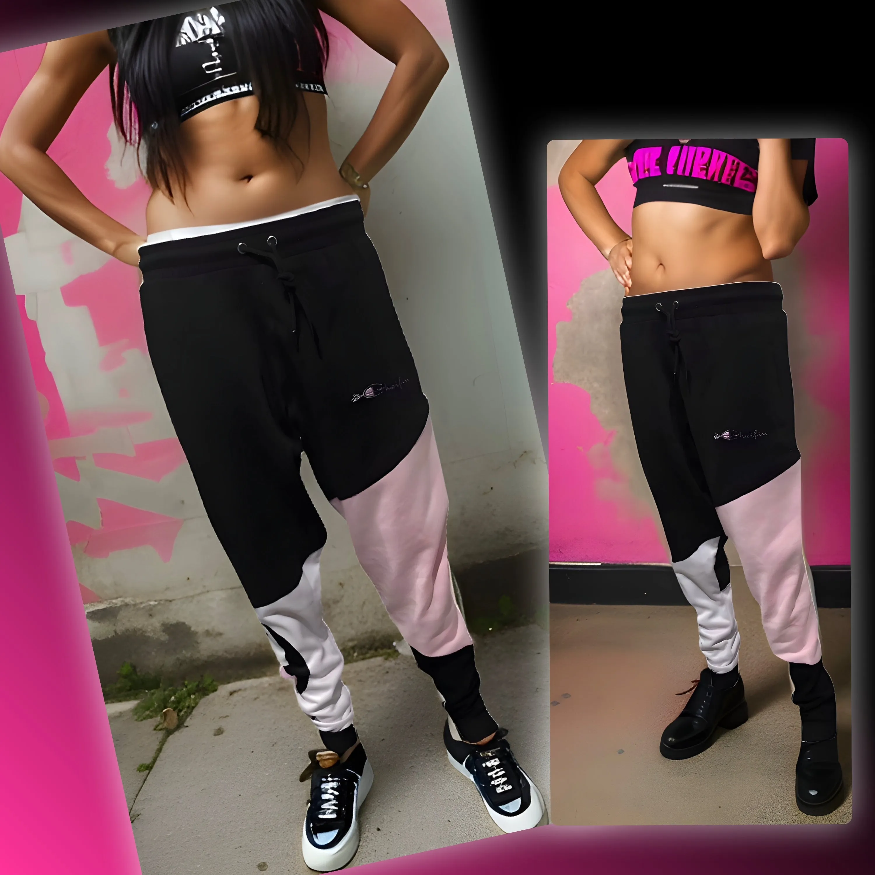 ^CHAMPION CHIEF^ LUXURY (PINK-MULTI) JOGGER SWEATPANTS (UNISEX) (CUT & SEW)