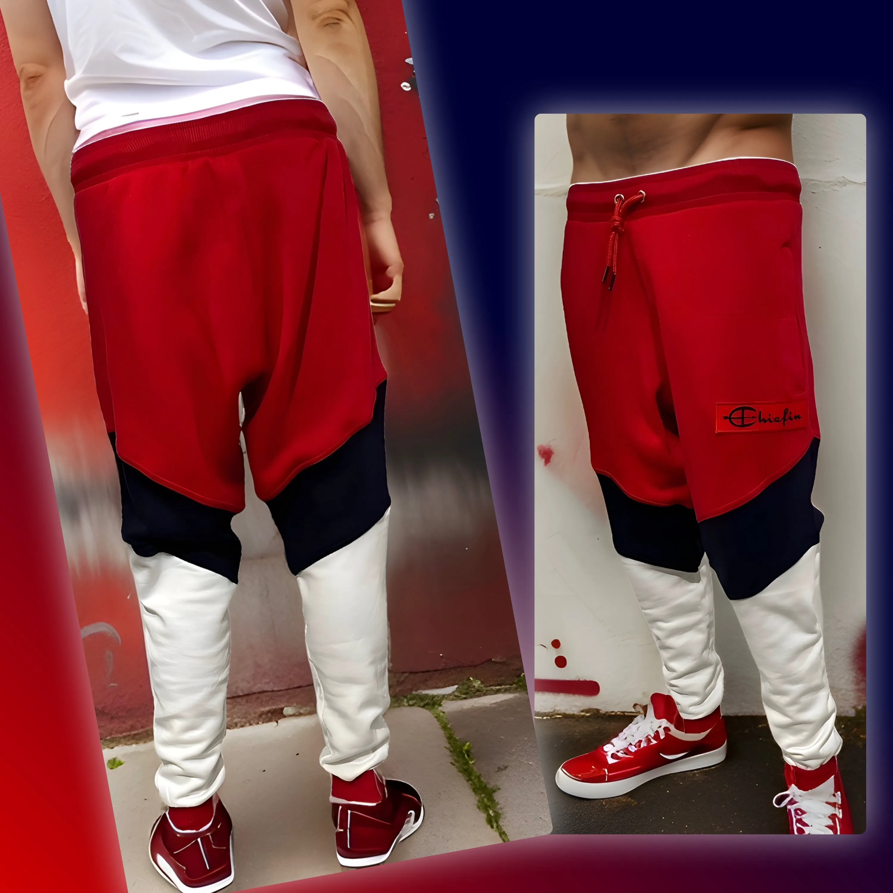 ^CHAMPION CHIEFIN’^ (RED-NAVY-WHITE) JOGGER SWEATPANTS