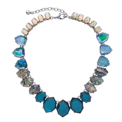 Cheap Blue Synthetic Stones Gradient All Match Necklace