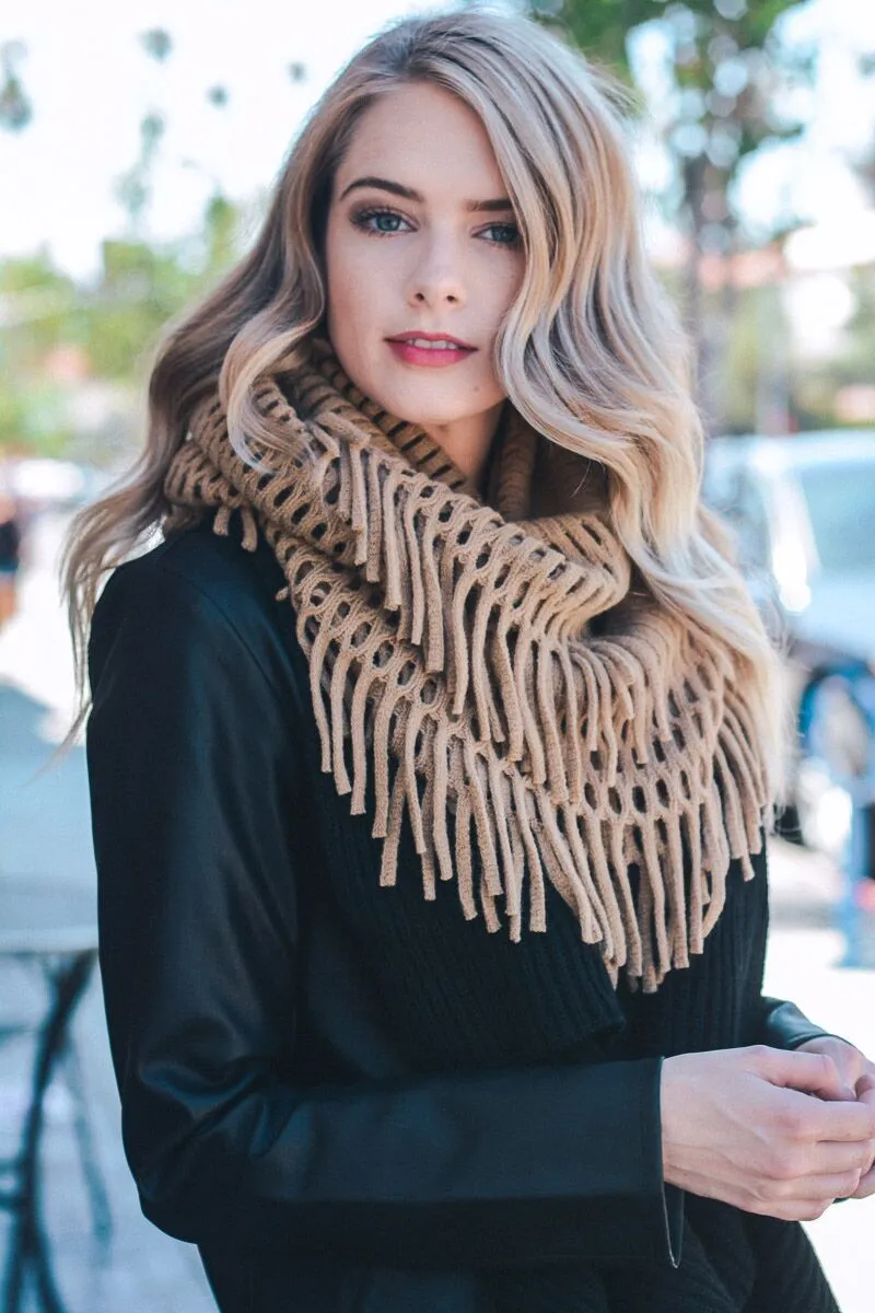 Chenille Tassel Infinity Scarf