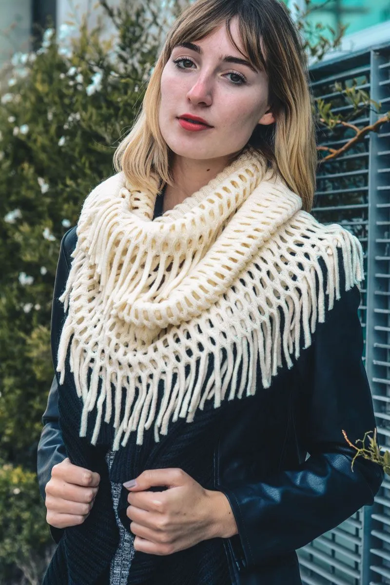 Chenille Tassel Infinity Scarf