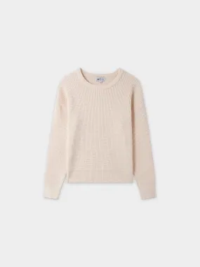 Chenille Waffle Sweater-Cream