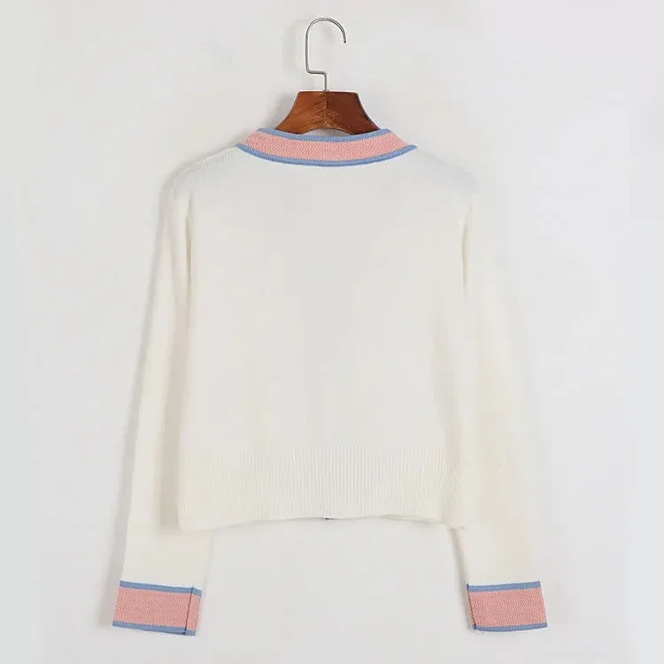 Chic Vibes: Elevate Your Style with Colorblock Crop Knit V-Neck Sweater! 🌈👚