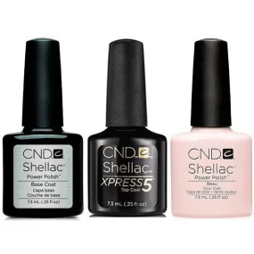 CND - Shellac Xpress5 Combo - Base, Top & Beau (0.25 oz)