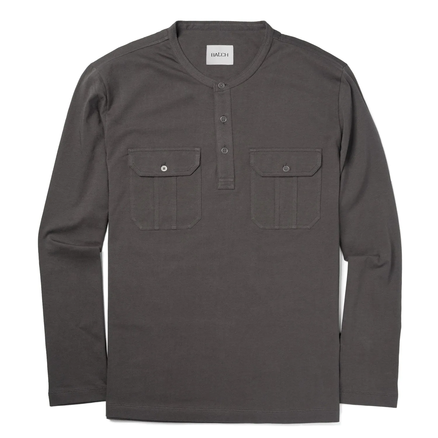 Constructor Henley Shirt –  Slate Gray Cotton Jersey