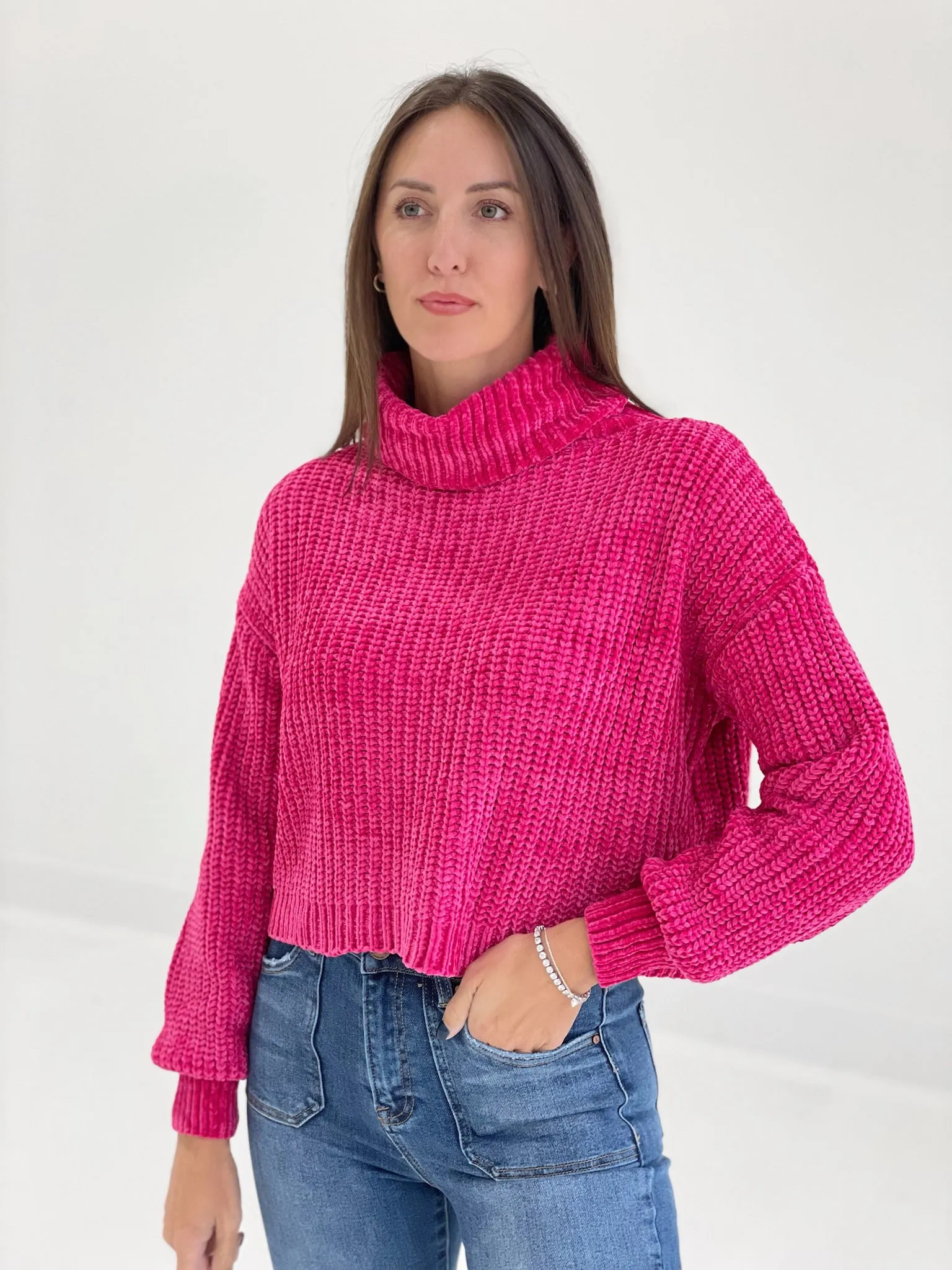 Crystal Clear Sweater - Hot Pink