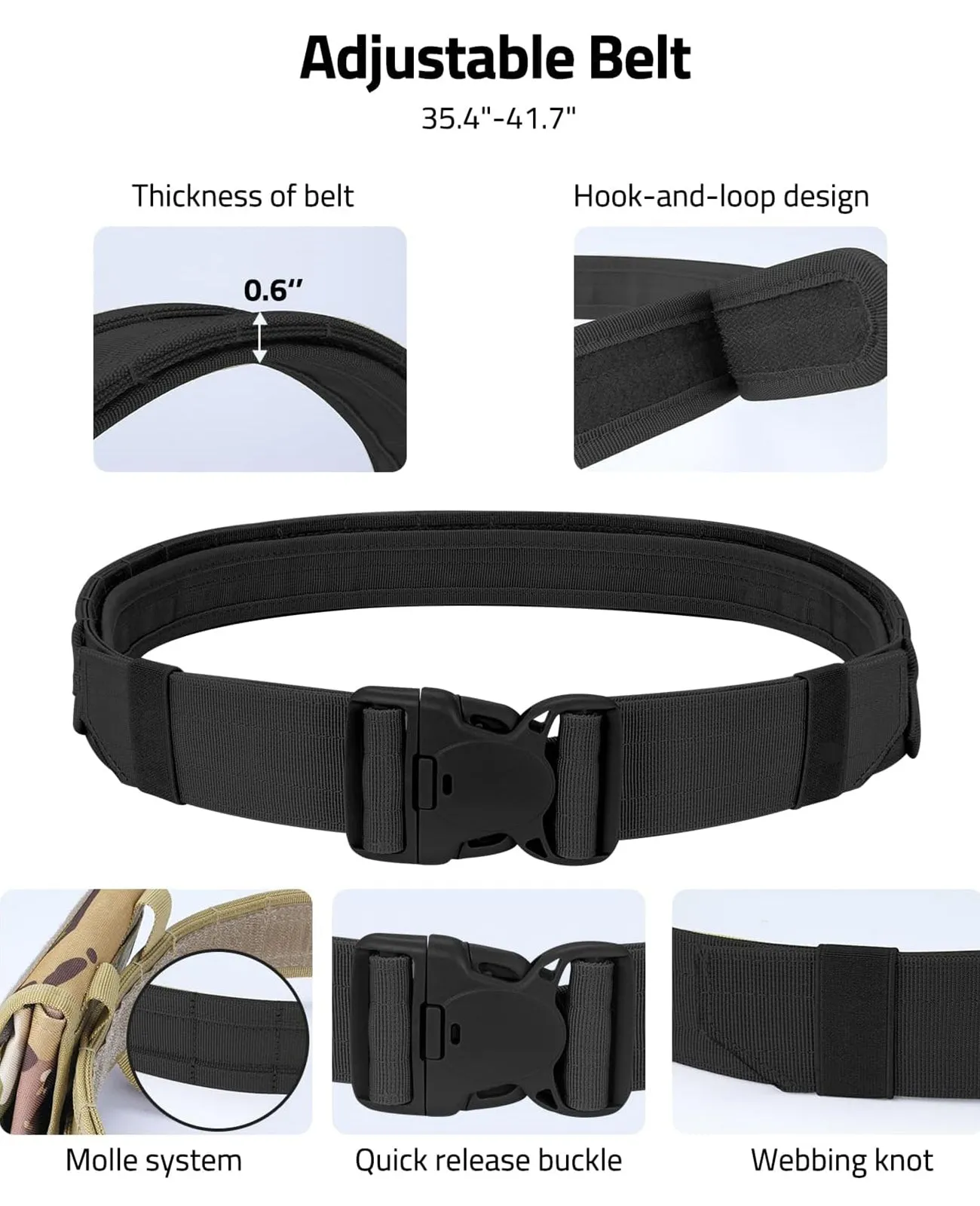 CVLIFE Men Battle Multifunctional 7 in 1 Tactical Duty Belt