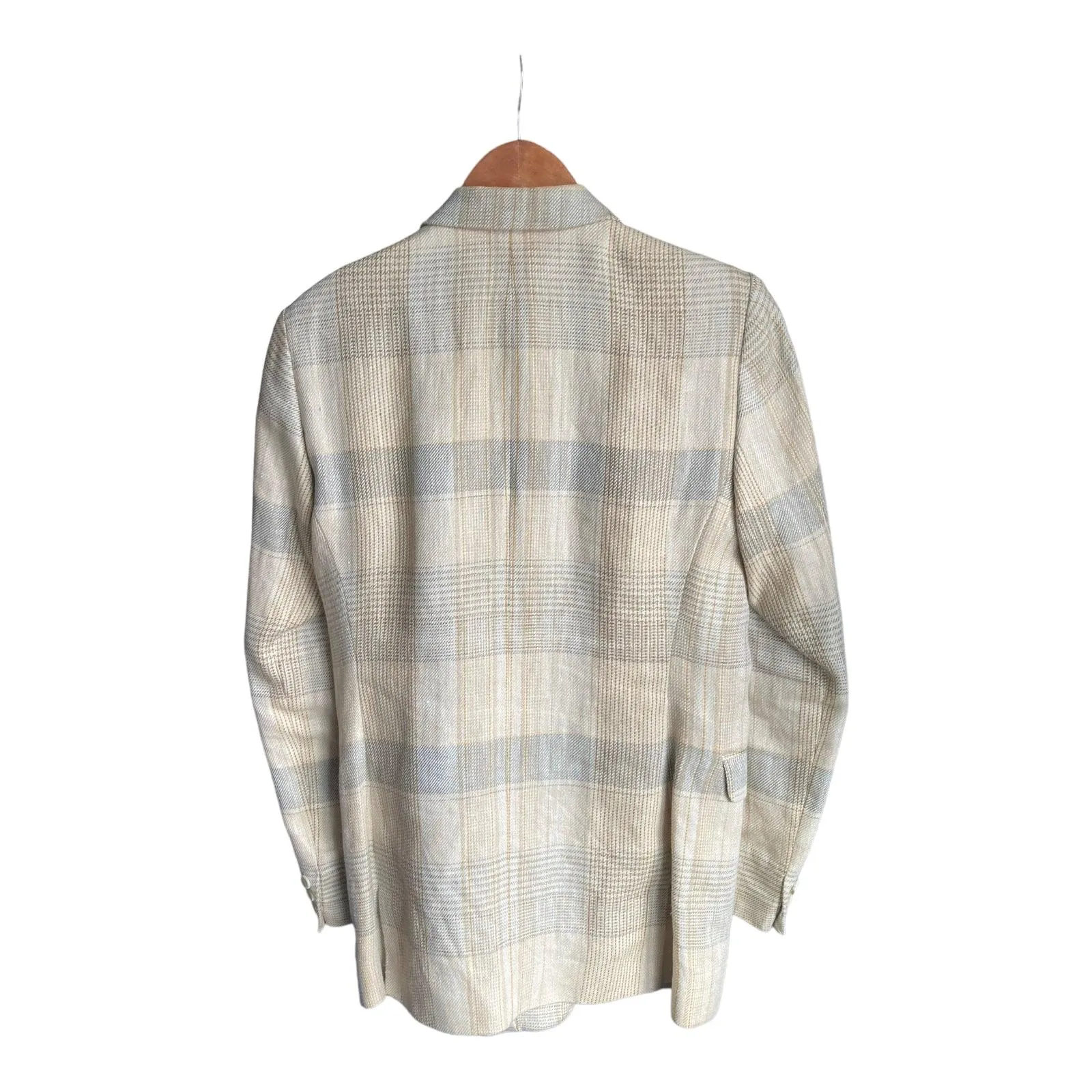 Daks Signature Cream Checked Long Sleeved Jacket UK Size 14