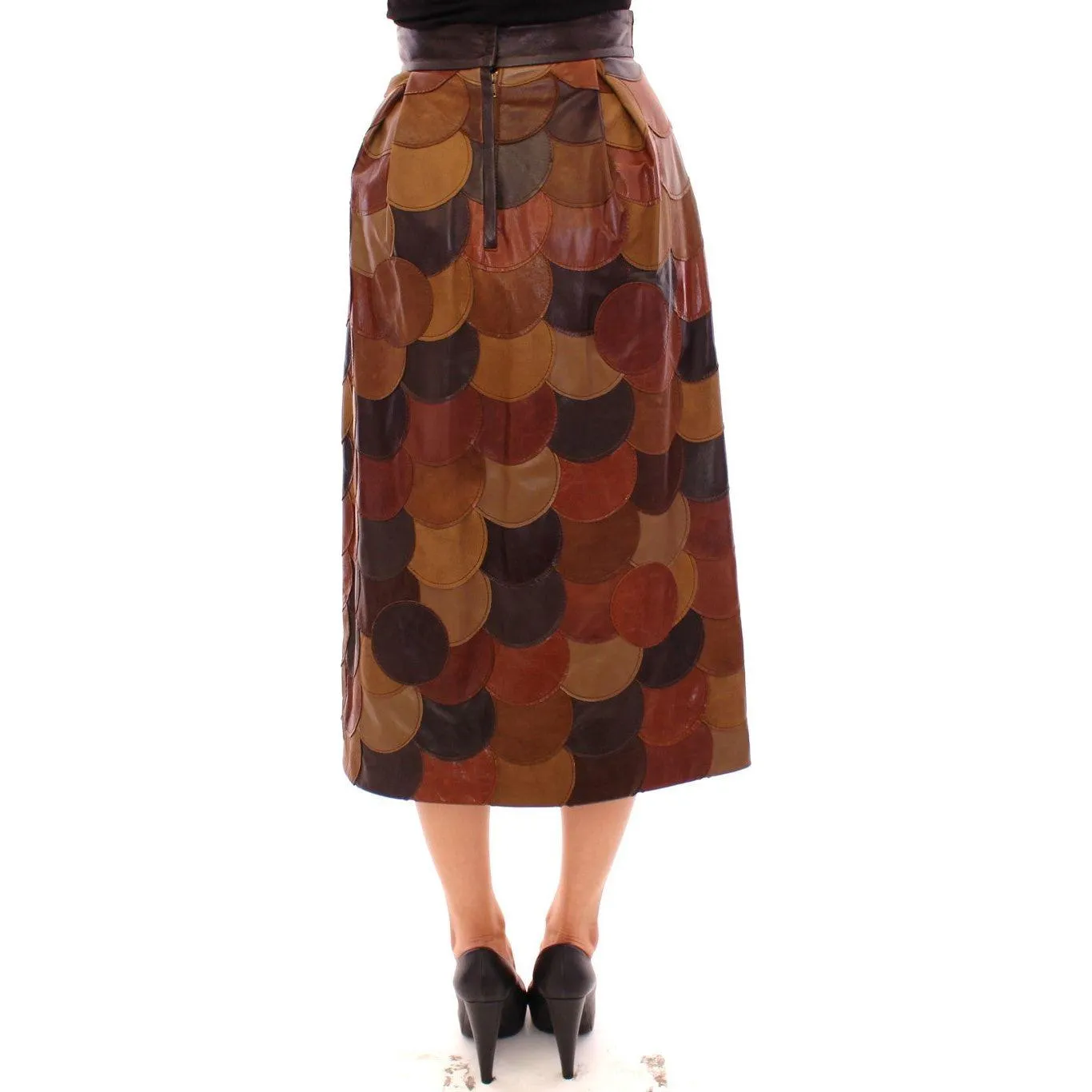 Dolce & Gabbana Elegant Leather Patchwork Skirt