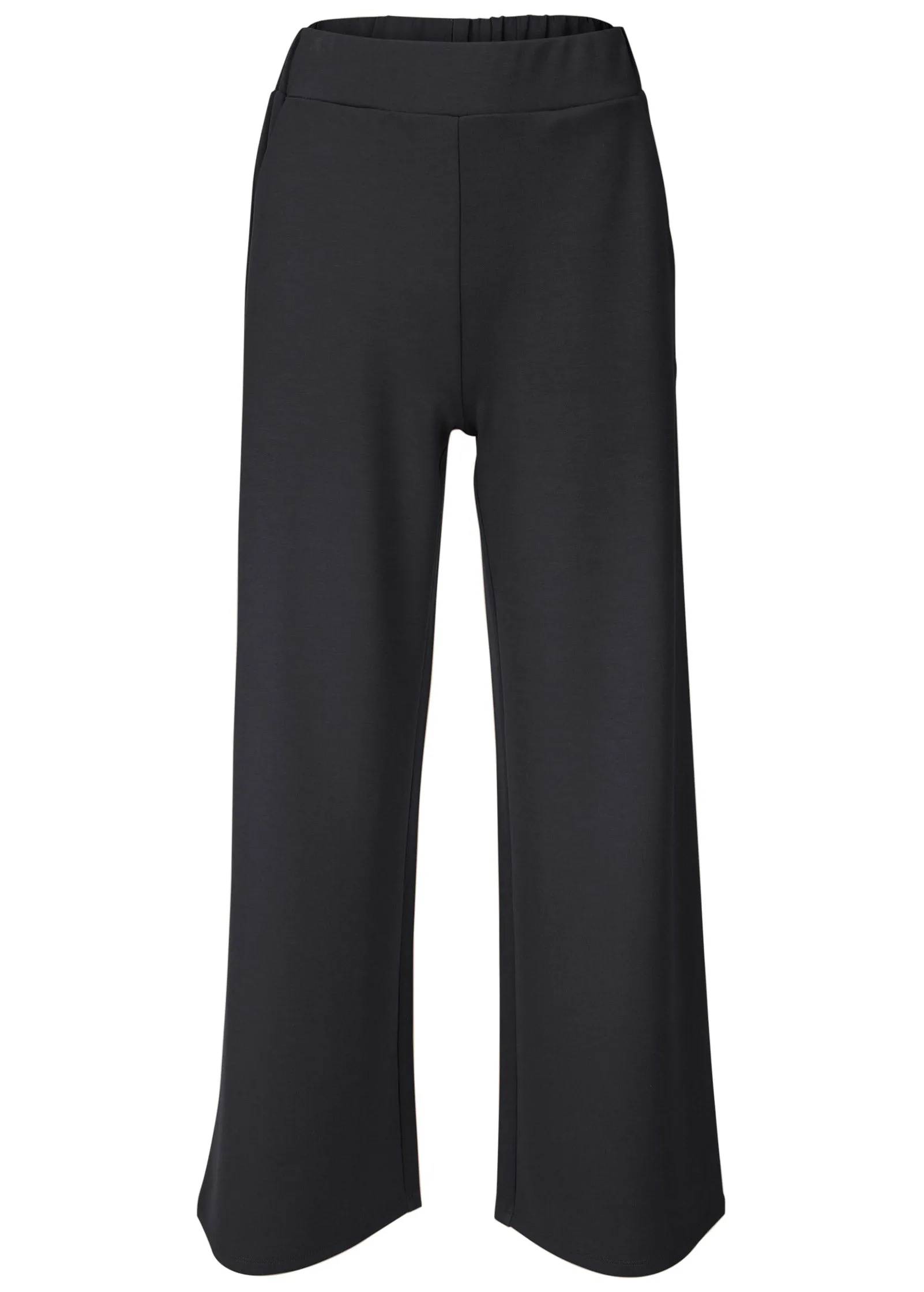 Double Knit Wide Leg Pants - Black