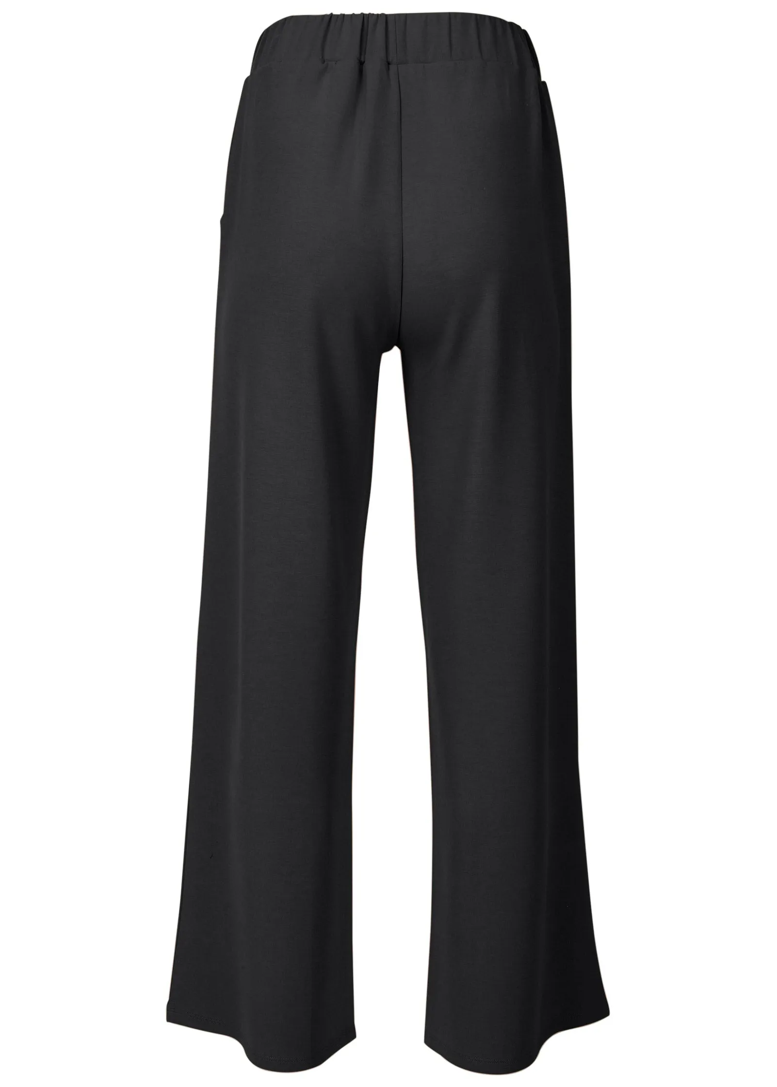 Double Knit Wide Leg Pants - Black