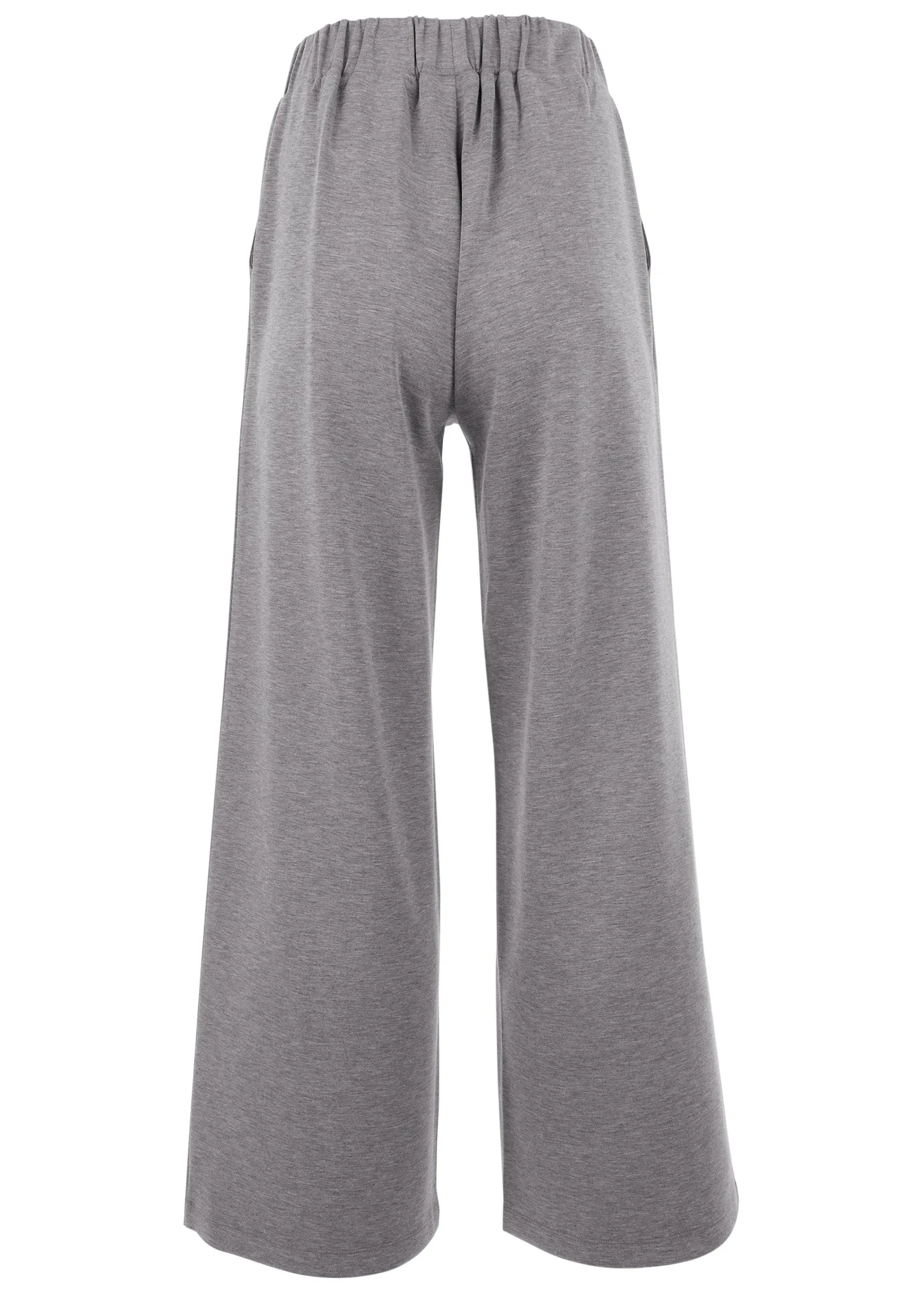 Double Knit Wide Leg Pants - Medium Heather Grey