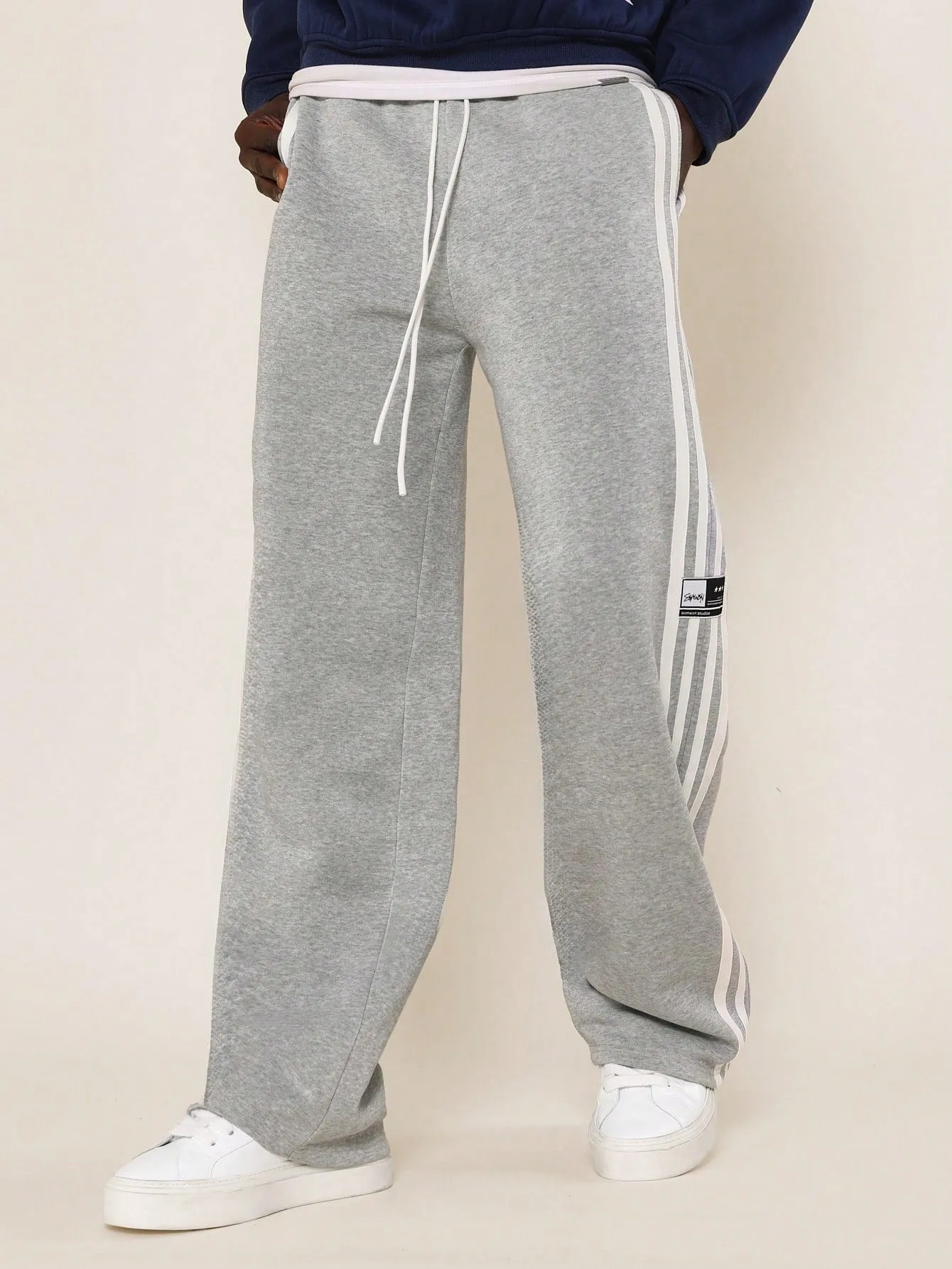 Drop Crotch Side Stripe Tape Sweatpants