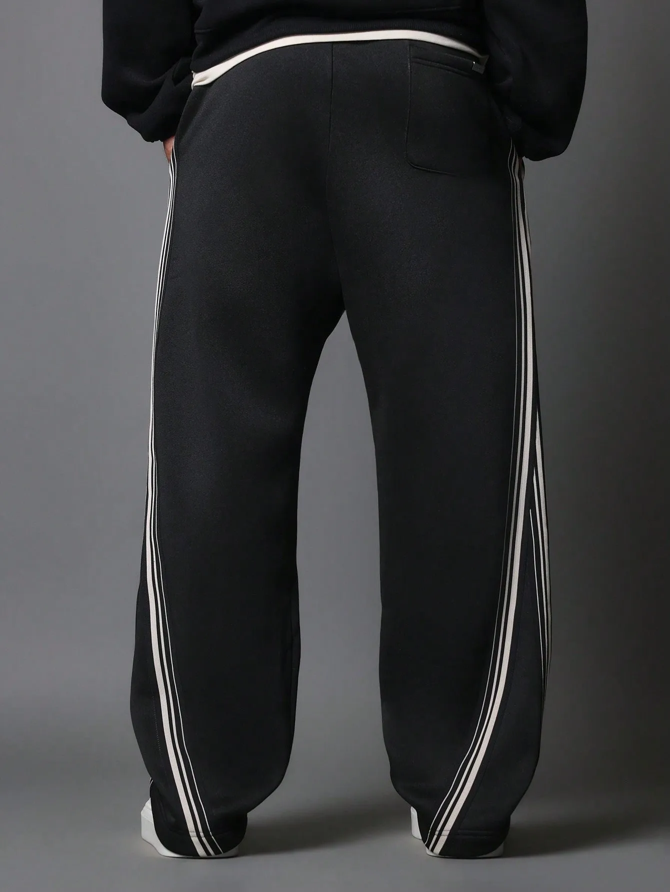 Drop Crotch Sweatpants With Side Tape Panel