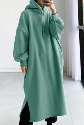 Drop Shoulder Hoodie Dress