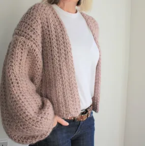 Easy Crochet Pattern - Balloon Sleeve Bomber