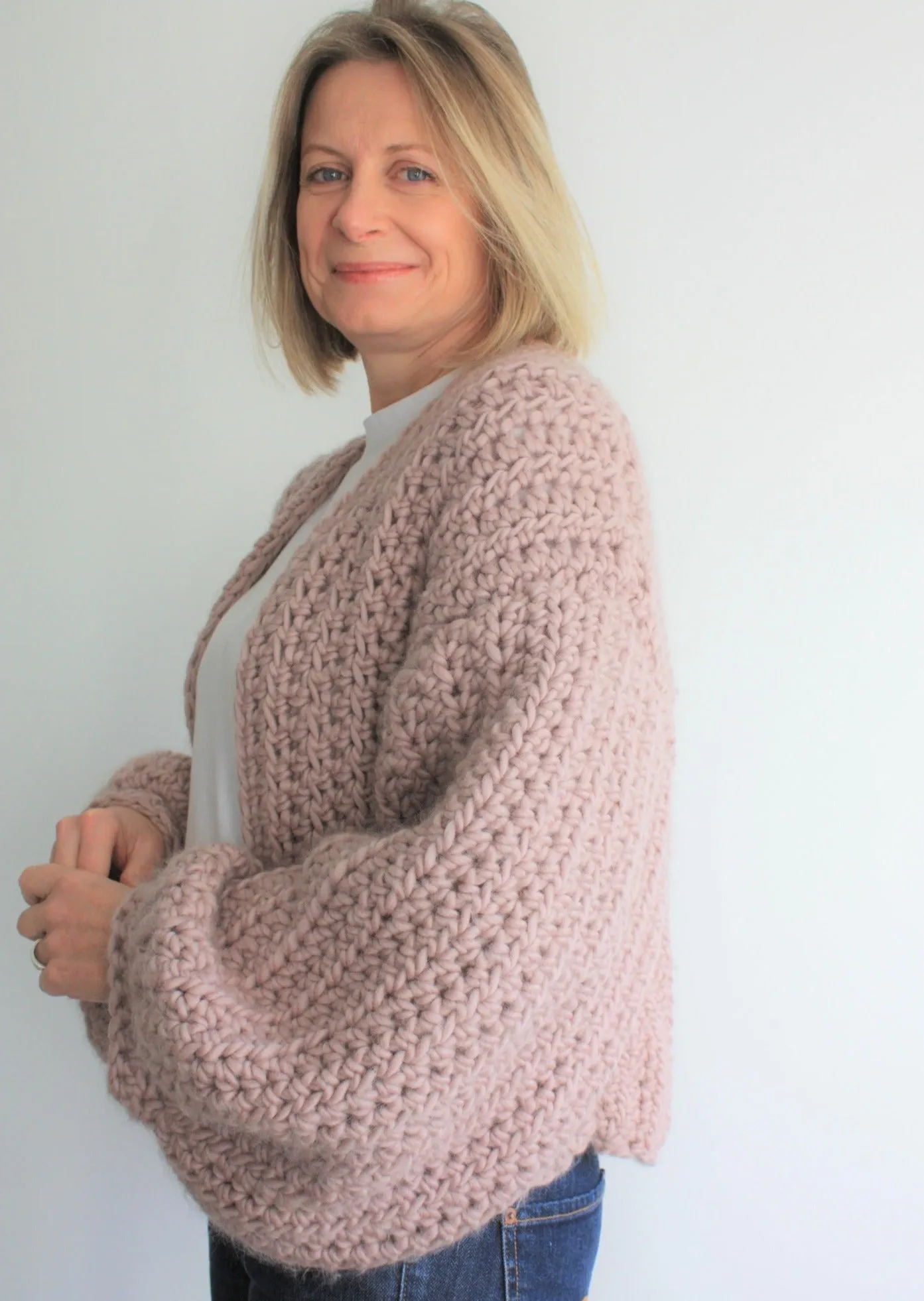 Easy Crochet Pattern - Balloon Sleeve Bomber