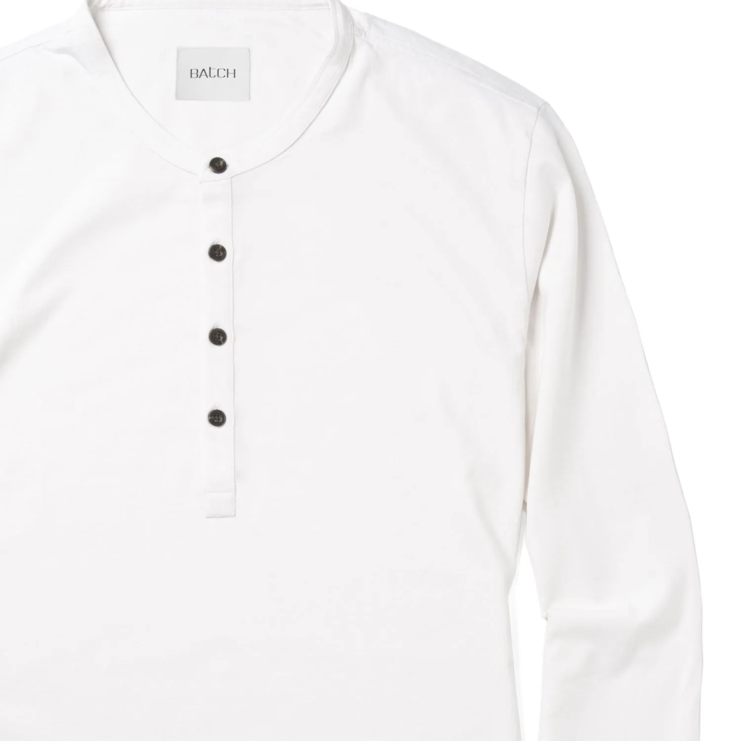 Essential BB Henley Shirt –  White Cotton Jersey