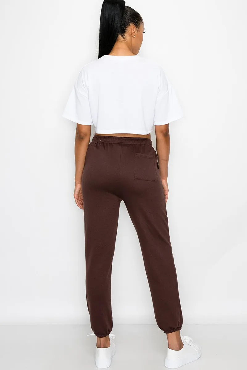 Essential Fleece Sweatpants - Brown