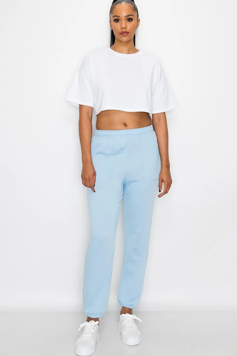 Essential Fleece Sweatpants - Sky Blue