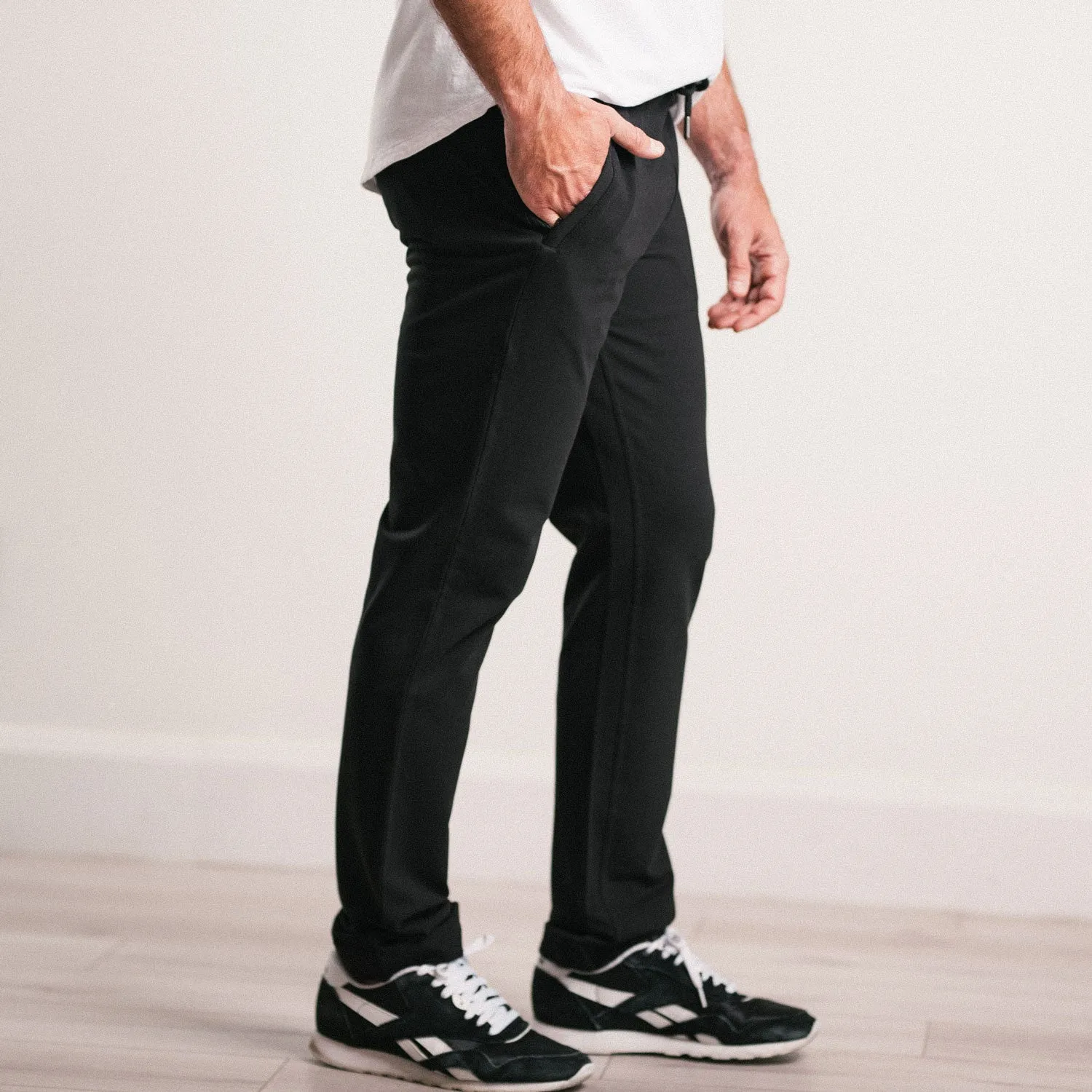 Essential Sweatpants –  Black Cotton French Terry