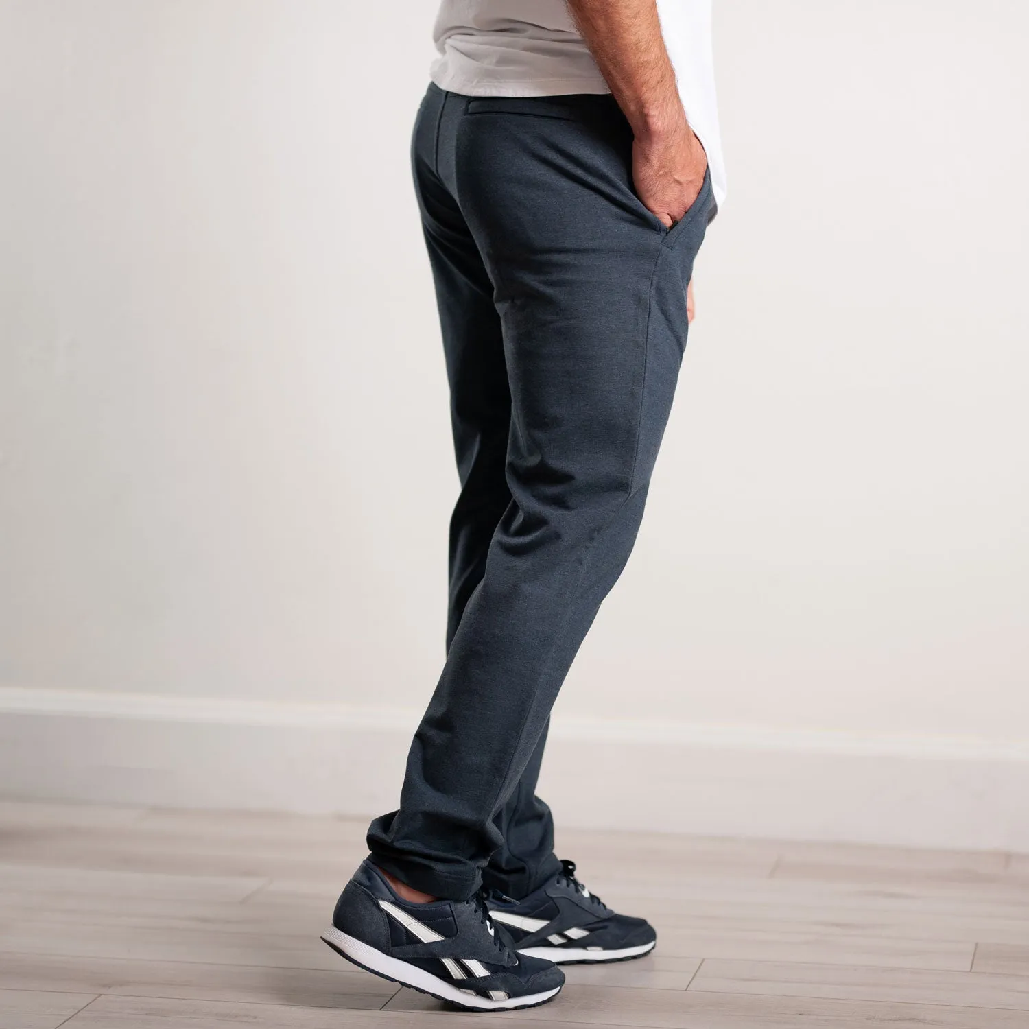 Essential Sweatpants –  Navy Melange Cotton French Terry