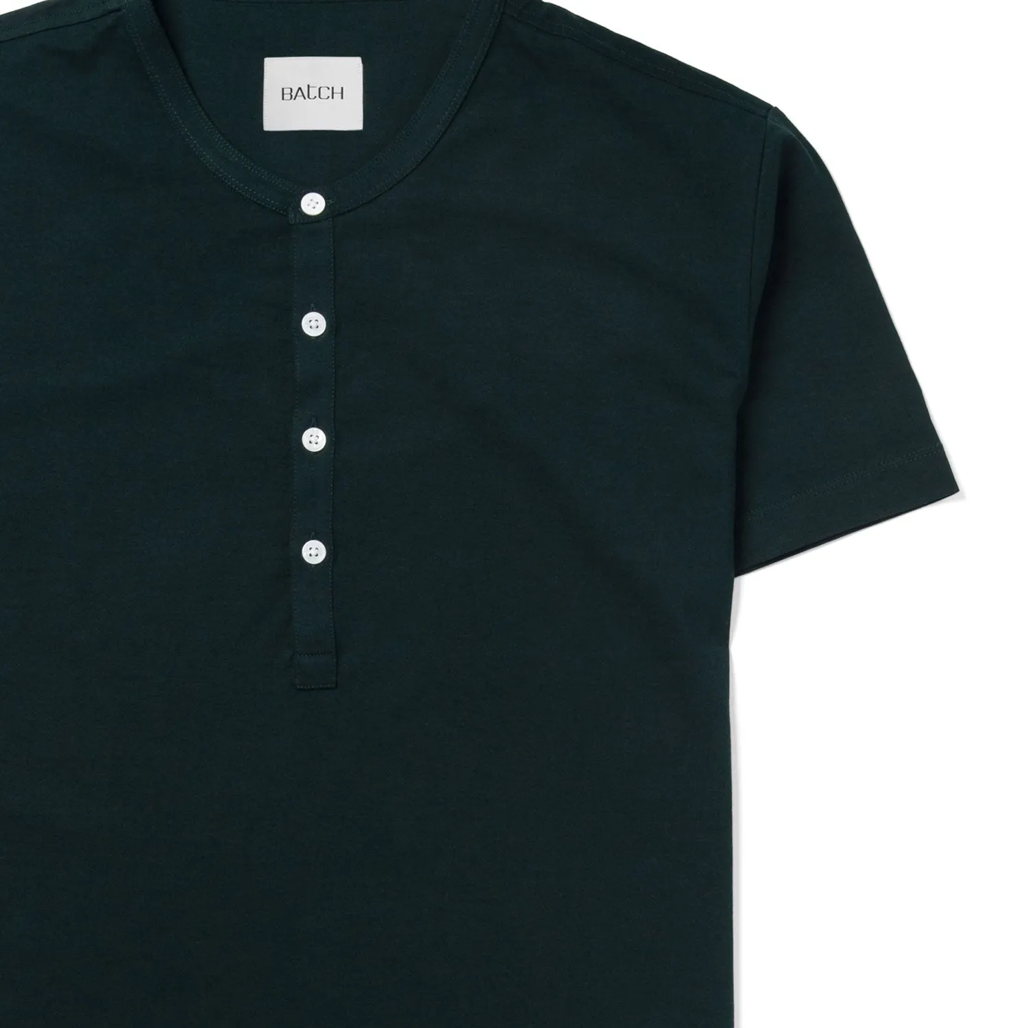 Essential WB Short Sleeve Henley Shirt –  Evergreen Cotton Jersey