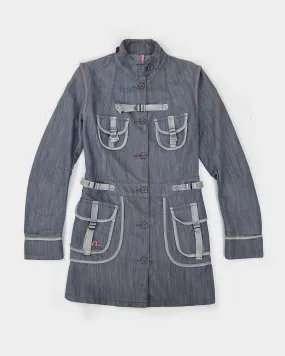 Evisu Donna Grey Utility Trench Coat 2000's