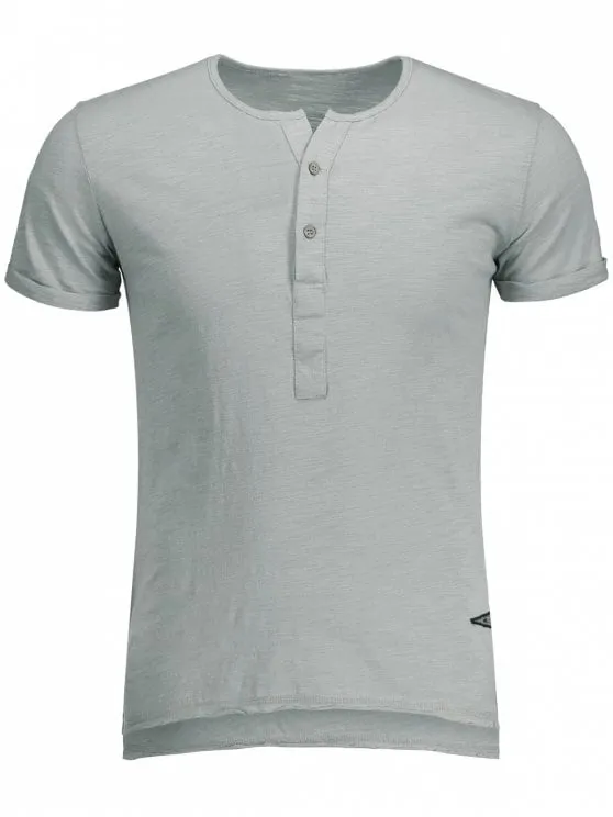 Fashion Slub Cotton Mens Henley