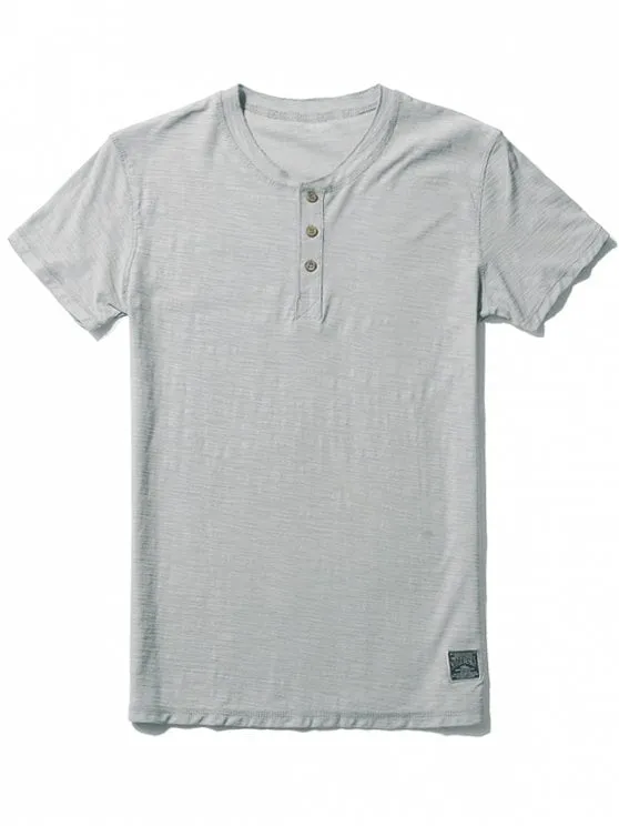 Fashion Slub Cotton Mens Henley