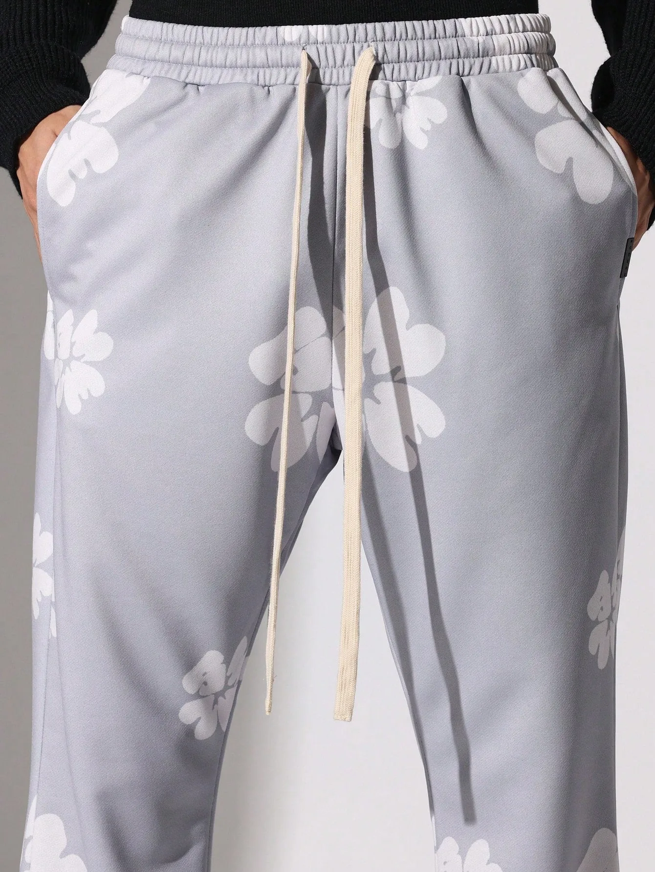 Flare Fit Pull On Floral Printed Sweatpants