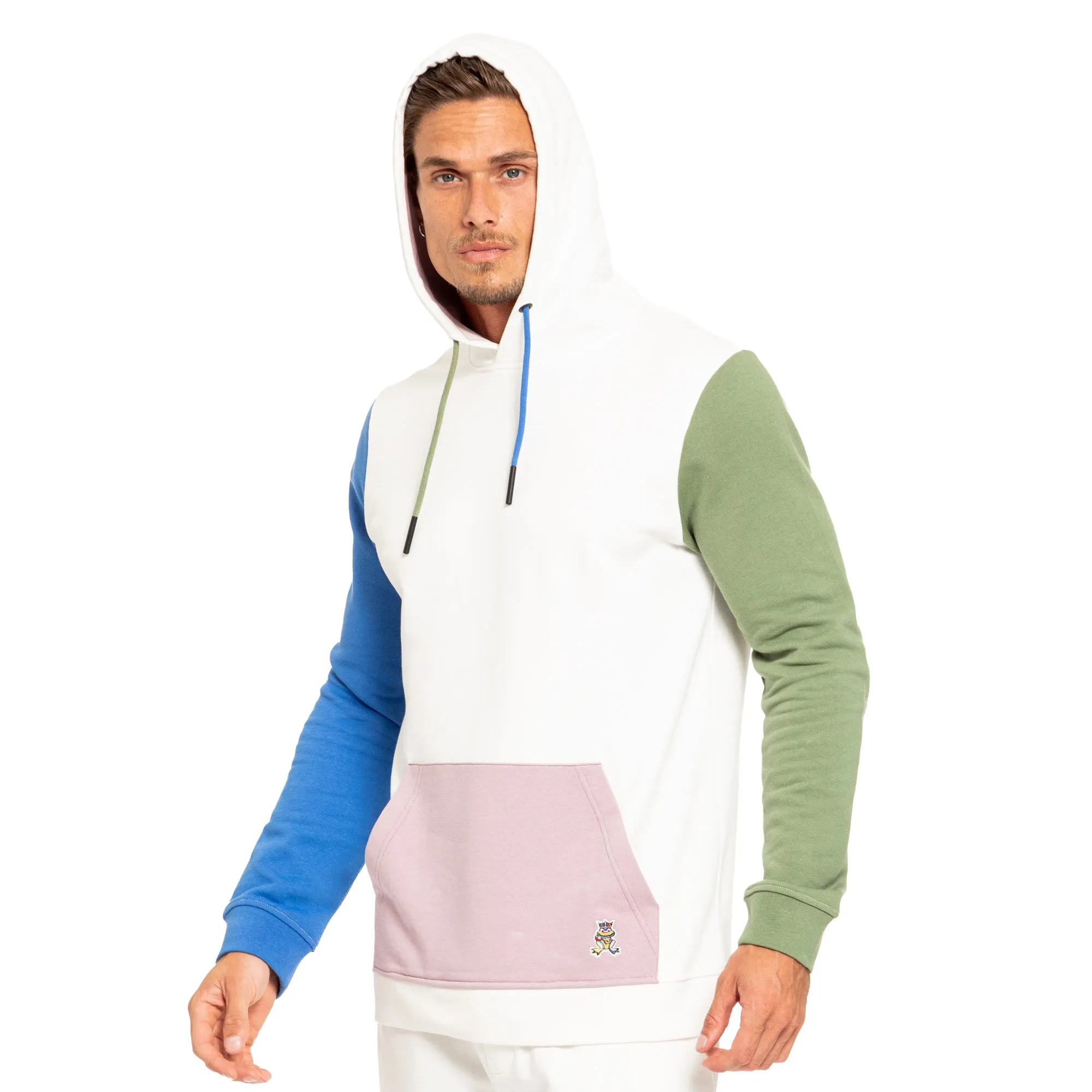 FROG Color Block Leisure Hoodie - White