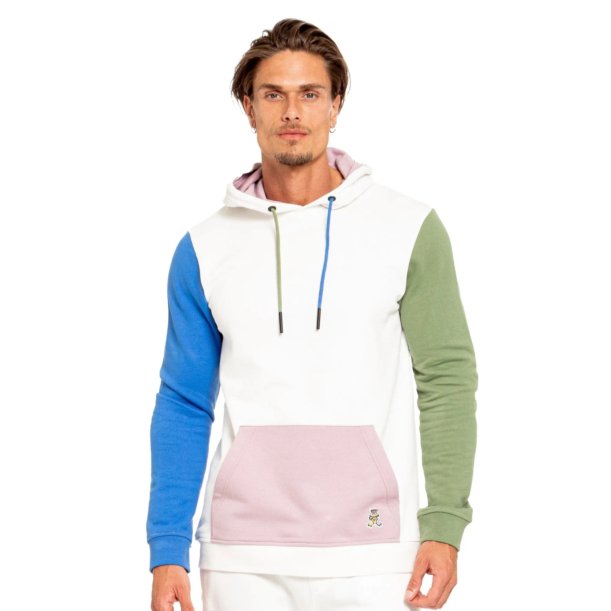 FROG Color Block Leisure Hoodie - White