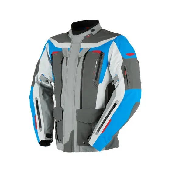 Furygan Voyager 3C Laminated Waterproof Motorcycle Jacket, Blue-Grey-Grey