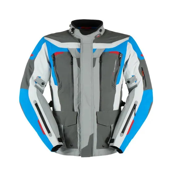 Furygan Voyager 3C Laminated Waterproof Motorcycle Jacket, Blue-Grey-Grey