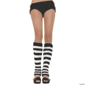 Fuzzy Black & White Leg Warmers